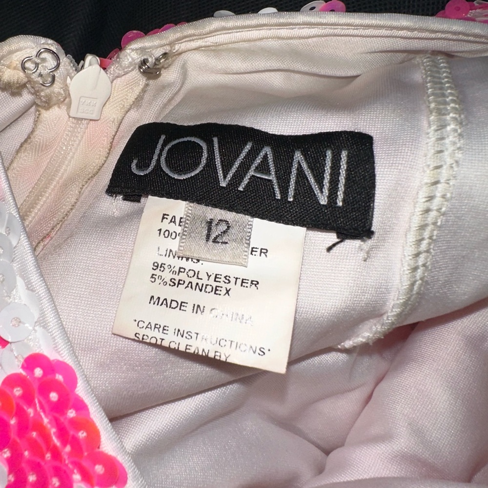 Jovani Pink and White Floral Mini Dress - Picture 8 of 8